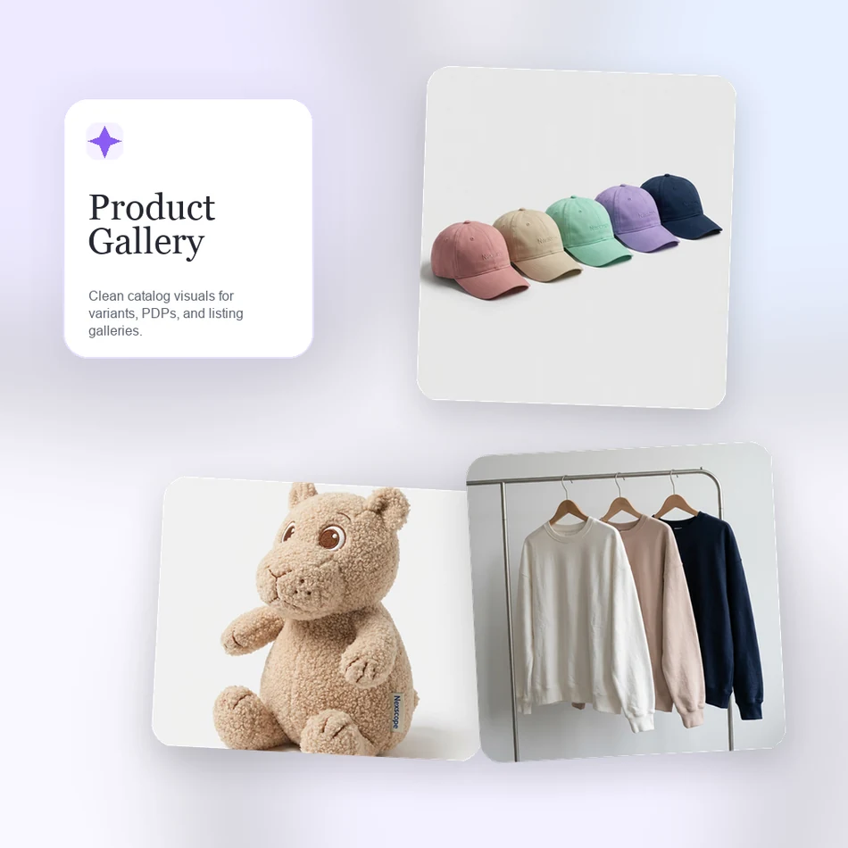 Product gallery collage for ecommerce product content