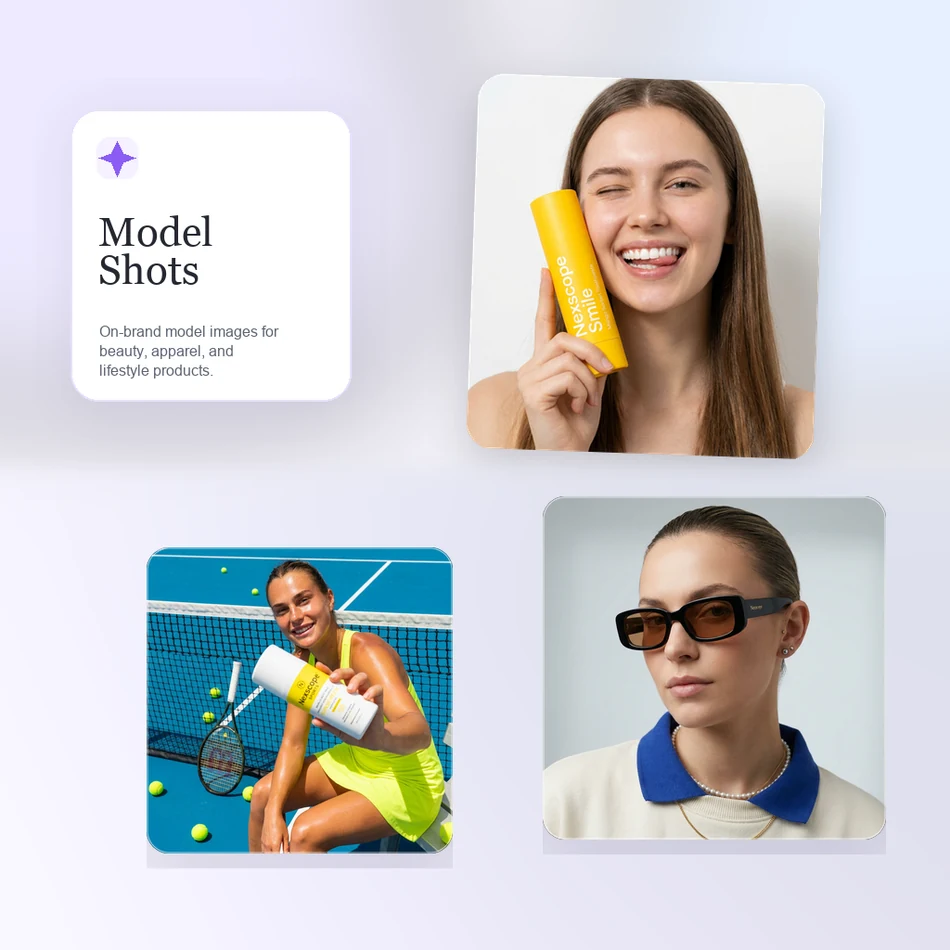 Model shots collage for ecommerce product content