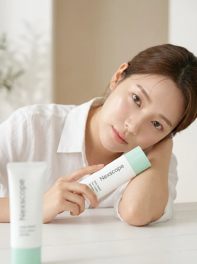 Beauty product model image for skincare listing